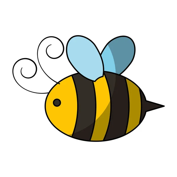 Abeja lindo vuelo icono — Vector de stock