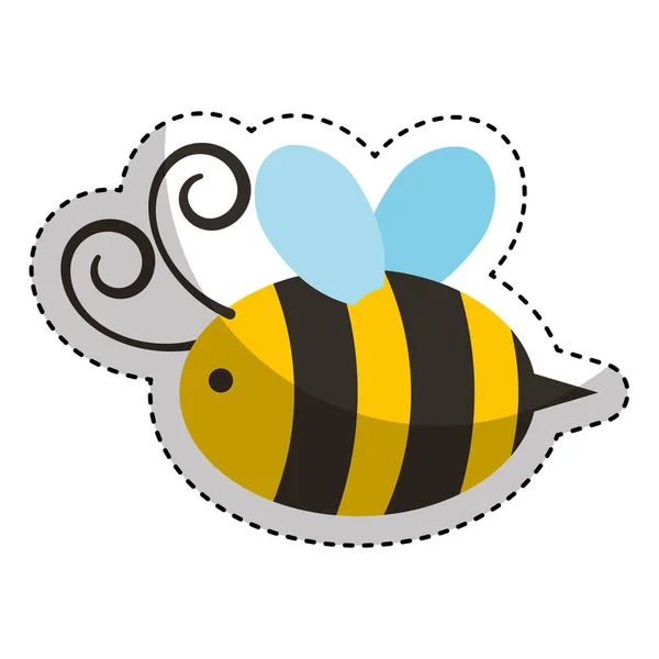 Cute bee flying icon — Stock Vector