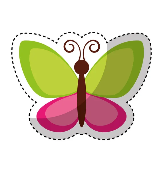 Mariposa linda vuelo icono — Vector de stock