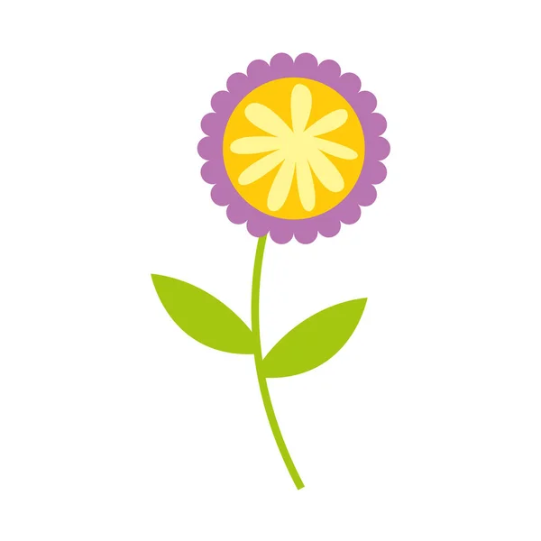 Lindo icono de la naturaleza flor — Vector de stock