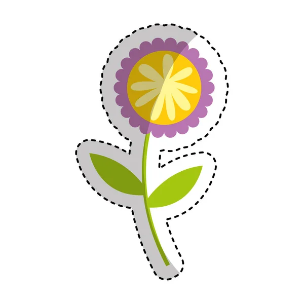 Lindo icono de la naturaleza flor — Vector de stock