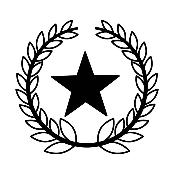 Corona de hojas emblema de la corona — Vector de stock