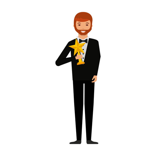 элегантный мужчина с трофеем
