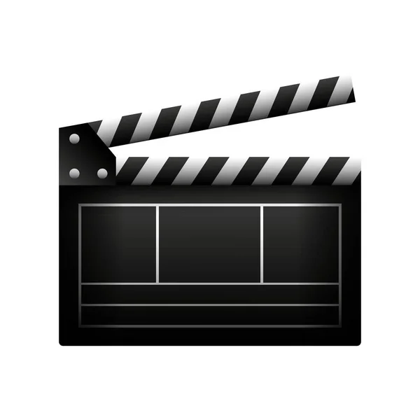 Clapperboard vidéo icône isolée — Image vectorielle