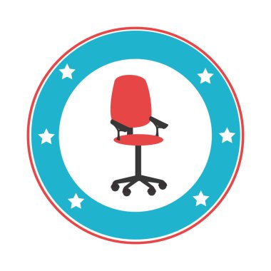 ofis sandalye izole simgesi