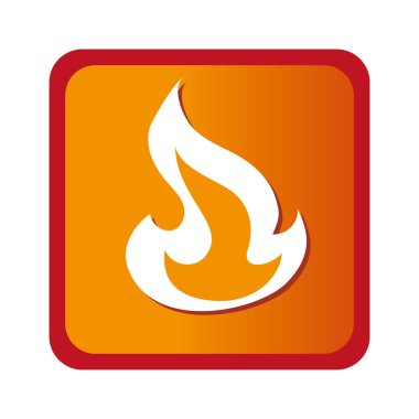 Yangın alev izole simgesi