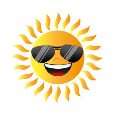 Yaz güneş karakter simgesi
