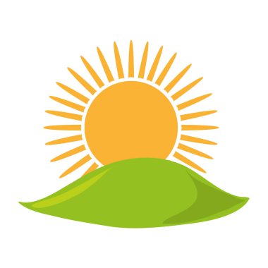 Yaz güneş amblemi izole simgesi