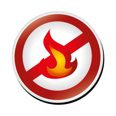 Yangın alev izole simgesi