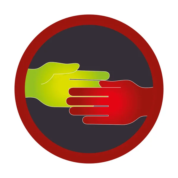 手人体轮廓颜色社区图标 — 图库矢量图片
