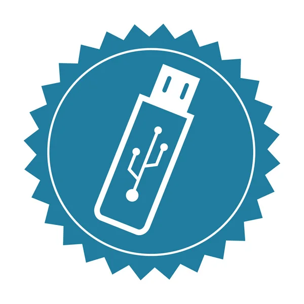 Usb icono de memoria aislada — Vector de stock