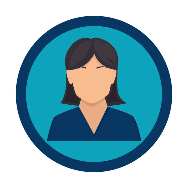 Business woman with bulb character avatar icon — стоковый вектор