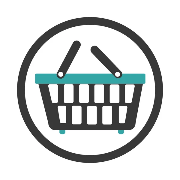 Panier shopping icône commerciale — Image vectorielle