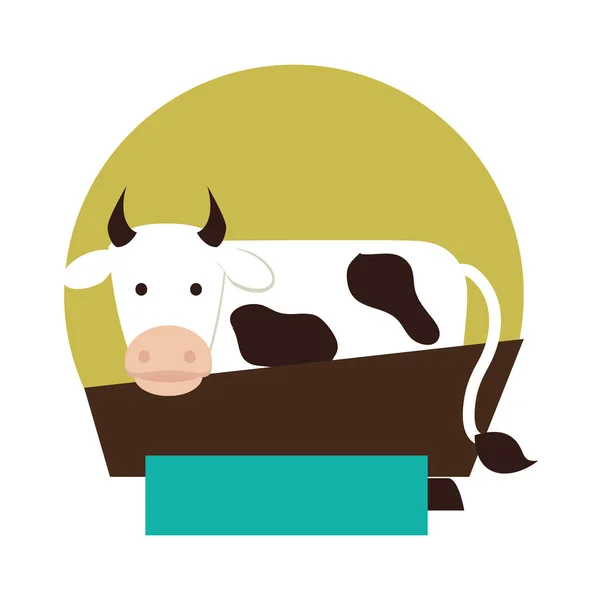 Cow animal farm icon — Stock Vector