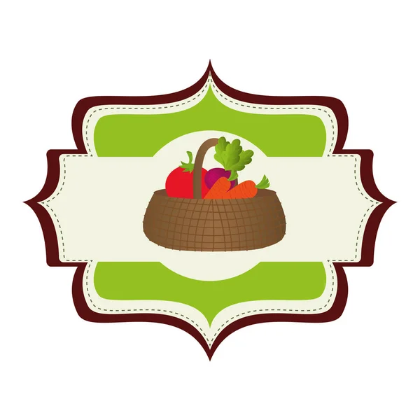 Sello del producto vegetal fresco — Vector de stock