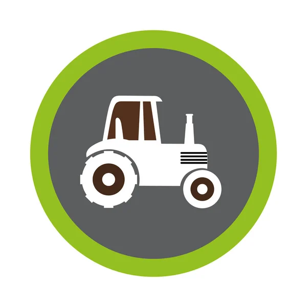 Tractor farm seal icon — Stock Vector