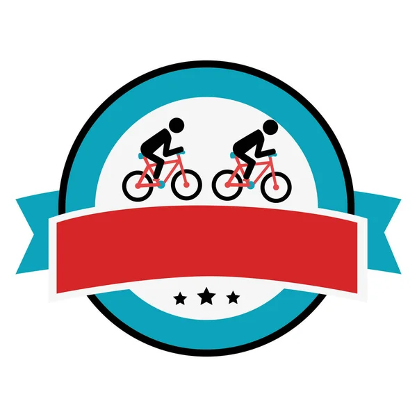 Spor amblemi idolü Bisiklete binme — Stok Vektör