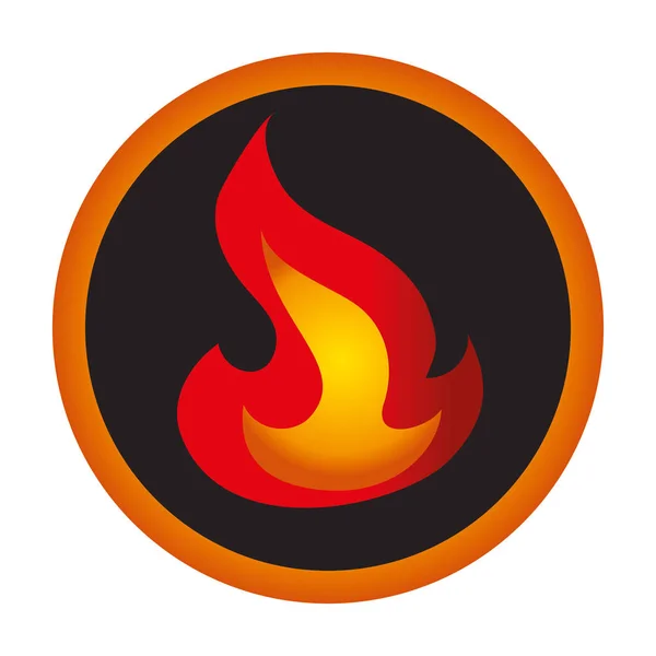 Flamme de feu icône isolée — Image vectorielle