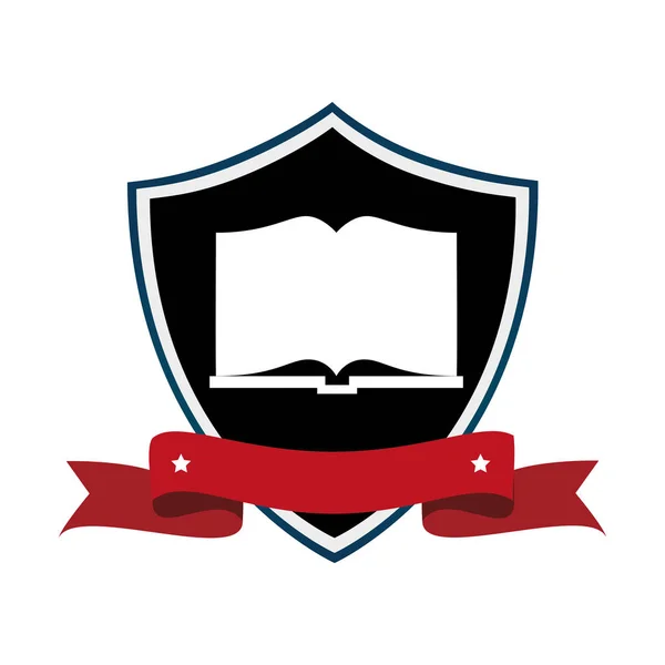 Icono del emblema del libro de texto — Archivo Imágenes Vectoriales