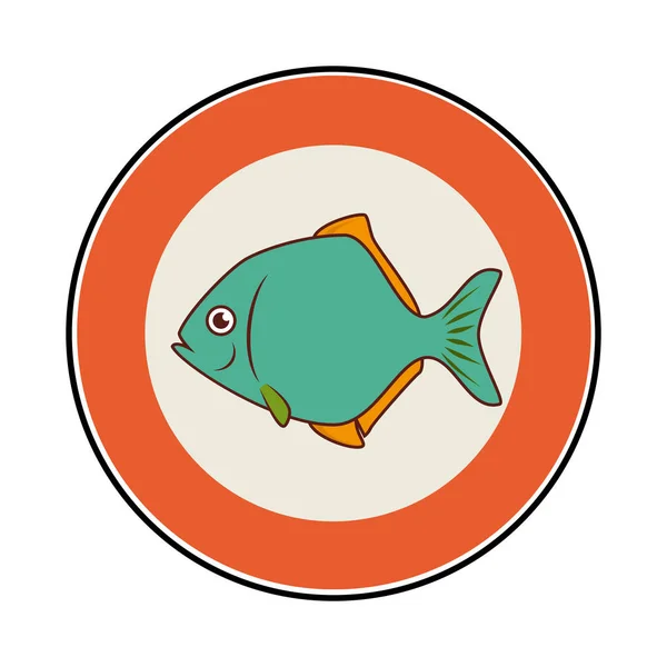 Symbol für Meeresfische — Stockvektor