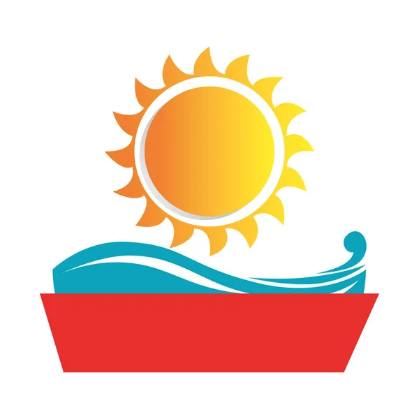 Sommersonne Emblem isoliert Symbol — Stockvektor