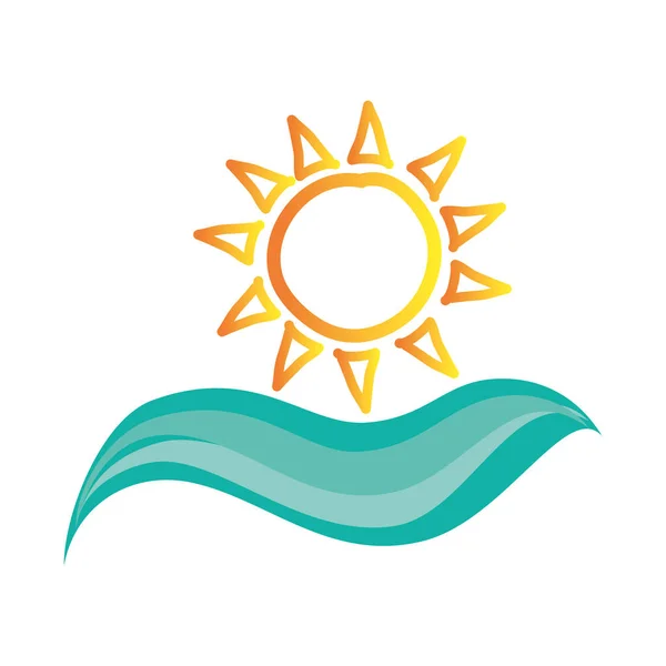 Sommersonne Emblem isoliert Symbol — Stockvektor