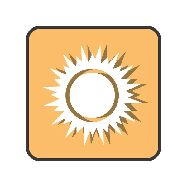 Sol de verão emblema ícone isolado — Vetor de Stock