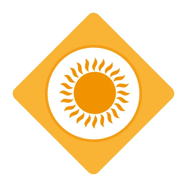 Emblema sole estate icona isolata — Vettoriale Stock