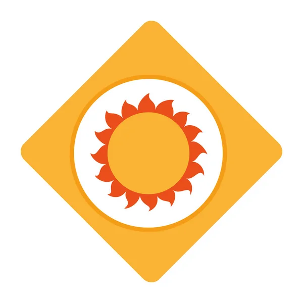 Emblema sole estate icona isolata — Vettoriale Stock