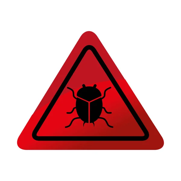Bug ícone de alerta de vírus — Vetor de Stock