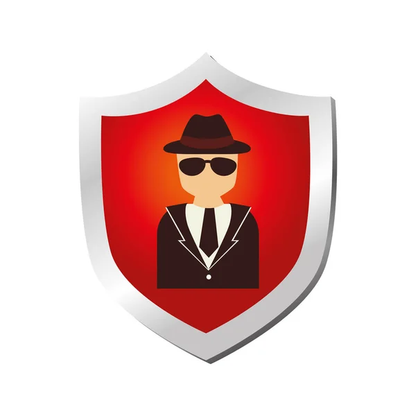 Spy avatar isolated icon — Stock Vector