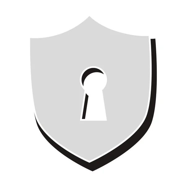 Escudo con símbolo de seguridad icono aislado — Vector de stock