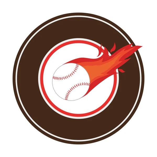 Baseball sport sprzęt godło ikona — Wektor stockowy