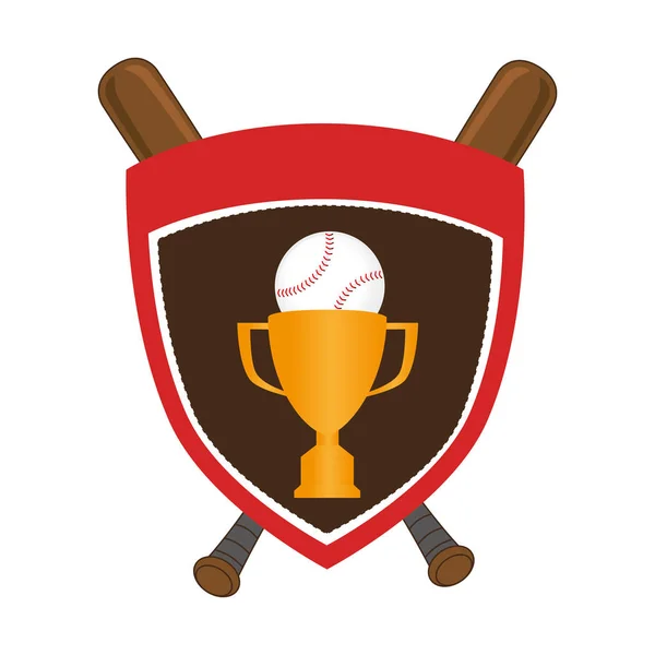 Beyzbol spor ekipmanları amblemi simgesi — Stok Vektör