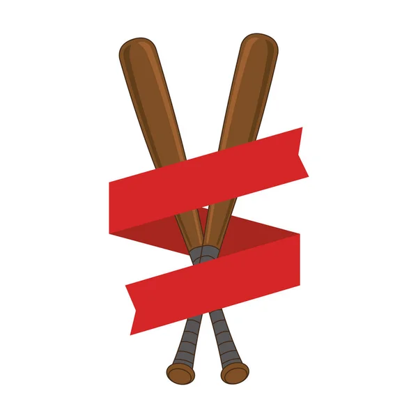Baseball sport pipistrello emblema icona — Vettoriale Stock
