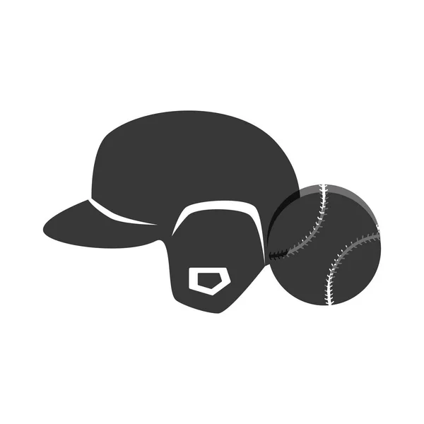 Icono del emblema del casco deportivo de béisbol — Archivo Imágenes Vectoriales