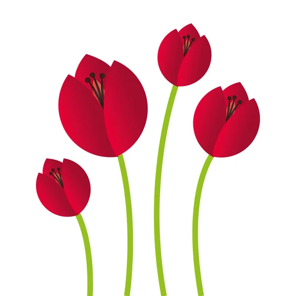 Aranyos virág dekoráció ikon — Stock Vector