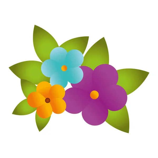 Lindo icono de decoración de flores — Vector de stock