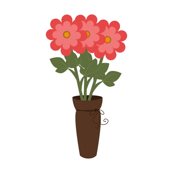 Blumentopf dekorative Ikone — Stockvektor