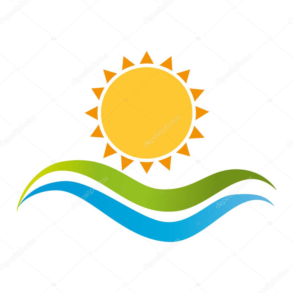 summer sun emblem isolated icon