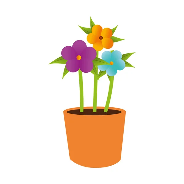 Pote de flores ícone decorativo — Vetor de Stock