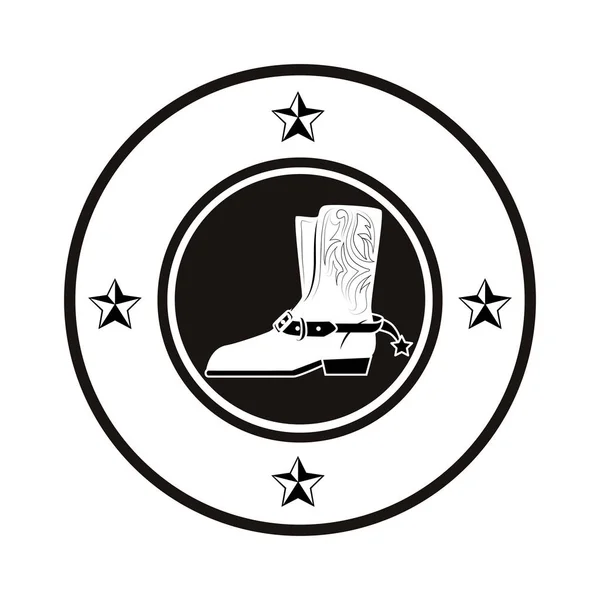 Botas de vaquero salvaje oeste — Vector de stock