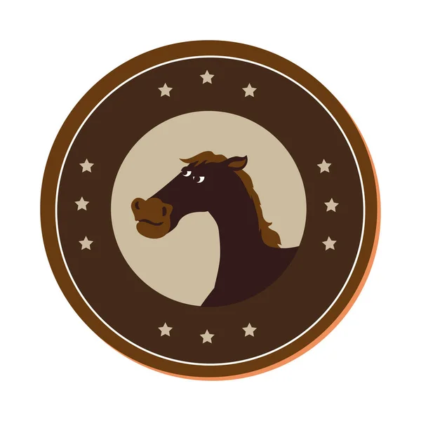Ikona znaku divokého západu od koně — Stockový vektor