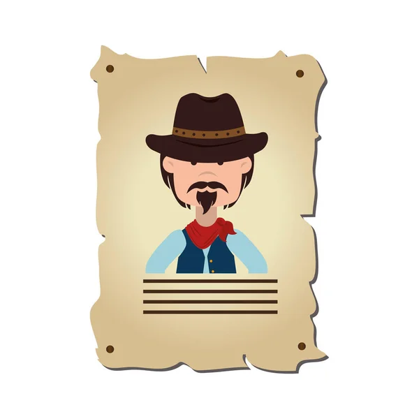 Wanted wild west label — Stock Vector
