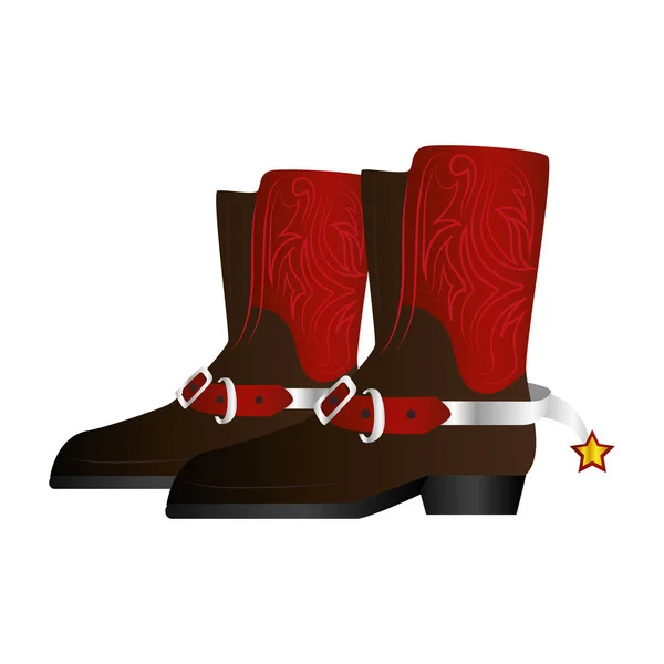 Botas de vaquero salvaje oeste — Vector de stock