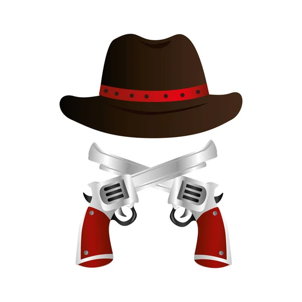 Cowboy chapéu selvagem ícone oeste —  Vetores de Stock