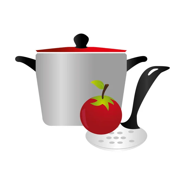 Cocina olla utensilio icono — Vector de stock