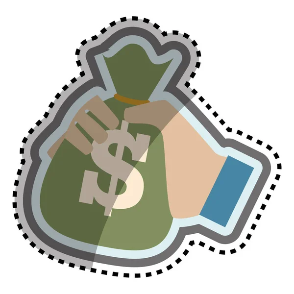 Money bag isolated icon — Stock Vector