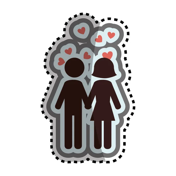 Couple mignon amoureux — Image vectorielle