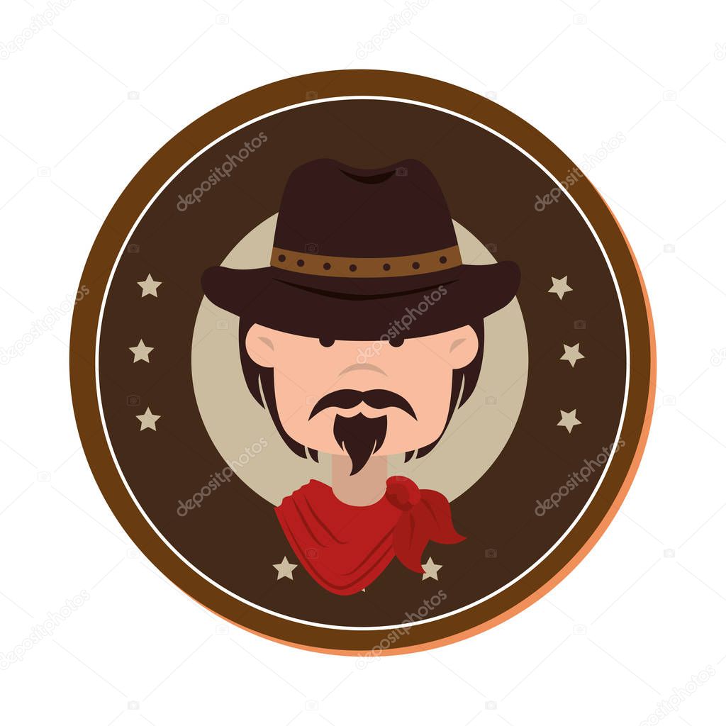 cowboy character wild west icon